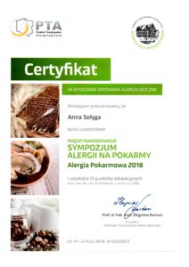 Certyfikat - VII Bydgoskie Spotkania Alegrologiczne
